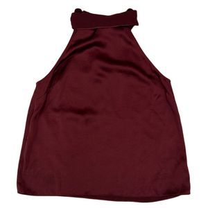 Wilfred Aritzia Merlot Purple Red Satin Halter Top Women's Size Medium
